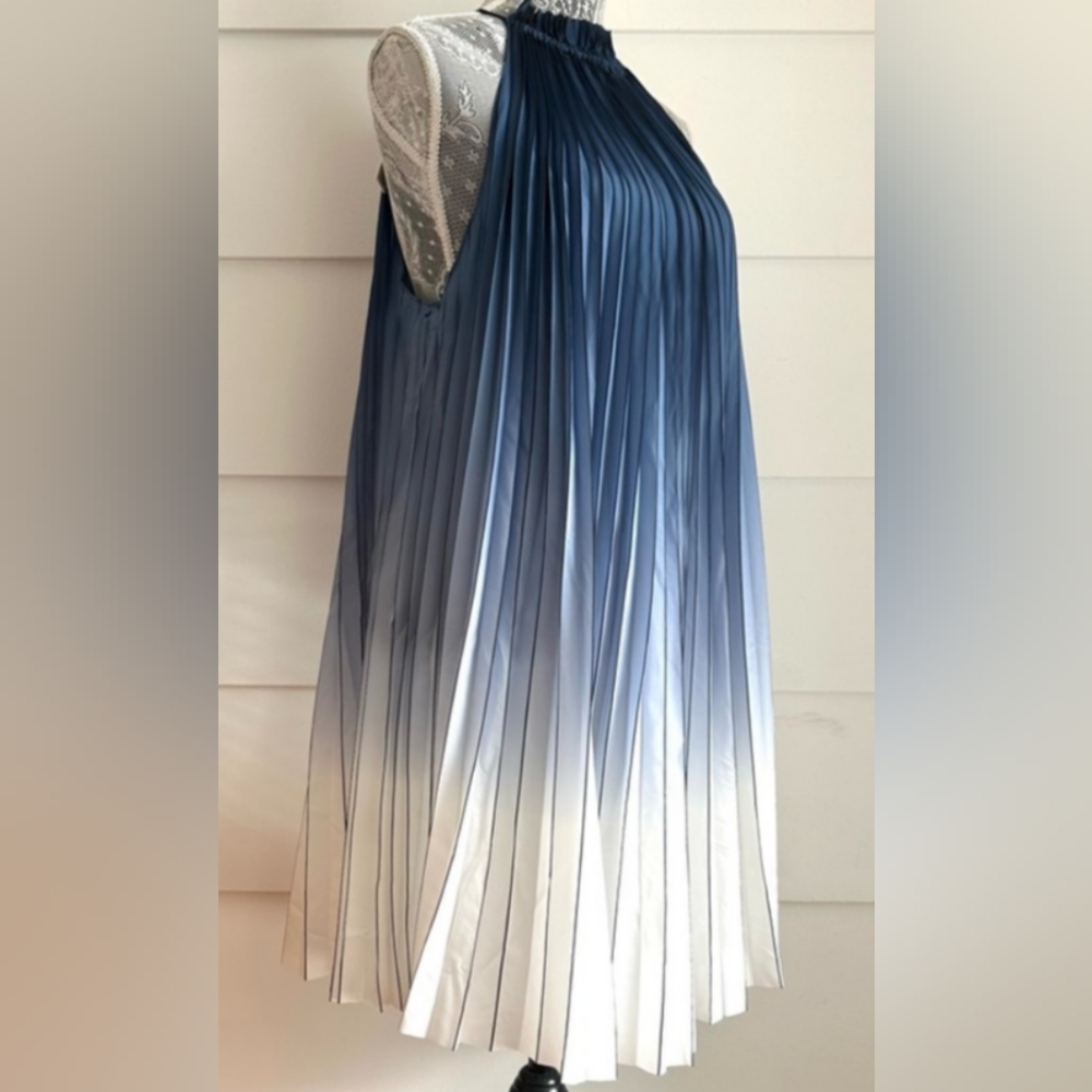 Max Studio Navy Pleated Skirt